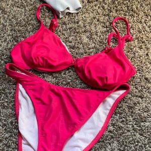 Pink bathing suit size larger